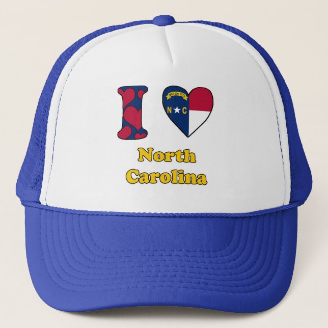 Boné Eu amo Carolina do Norte (Frente)