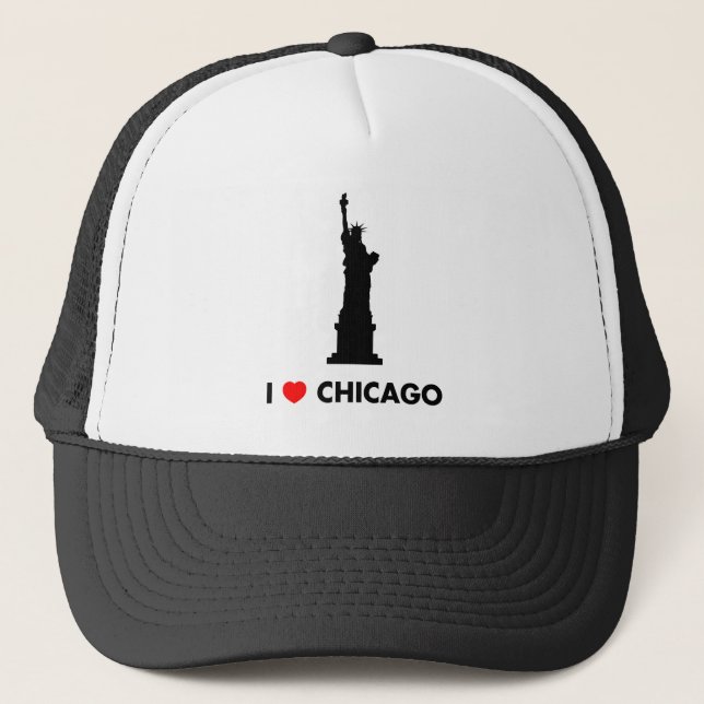 Boné Eu amo Chicago - estátua da liberdade (Frente)
