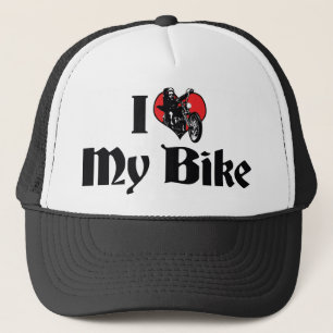 Boné Eu Amo Coração A Minha Bicicleta - Motocicleta