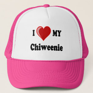 Boné Eu amo (coração) meu cão de Chiweenie