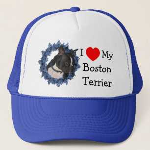 Boné Eu Amo Coração Meu Chapéu De Cachorro De Boston