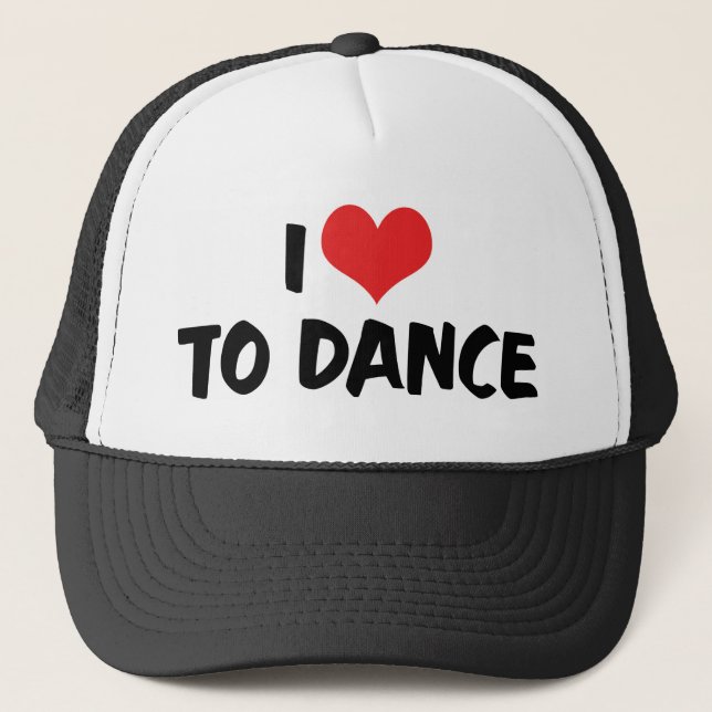 Boné Eu Amo Coração Para Dançar - Tango Valsa Amante de (Frente)