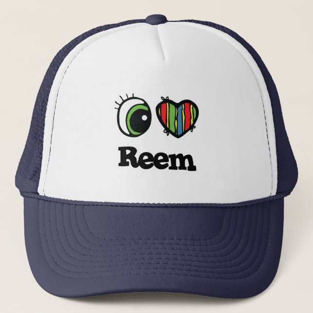 Boné Eu Amo (Coração) Reem (Frente)
