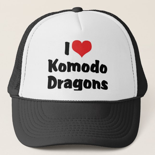 Boné Eu Amo Dragões-de-komodo do Coração (Frente)