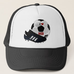 Boné Eu Amo Futebol, bola e sapato,