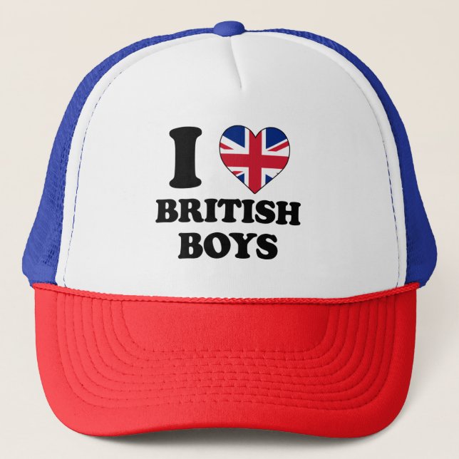 Boné Eu amo garotos britânicos (Frente)