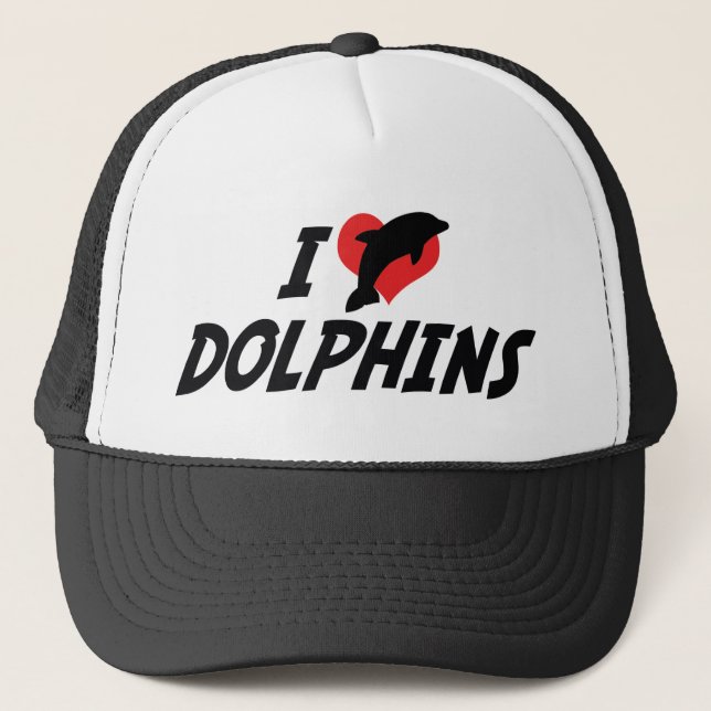 Boné Eu Amo Golfinhos Coração - Amante de Golfinhos (Frente)
