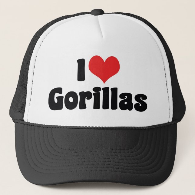 Boné Eu Amo Gorilas do Coração - Amante de Gorilas (Frente)