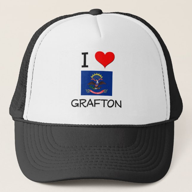 Boné Eu amo Grafton North Dakota (Frente)