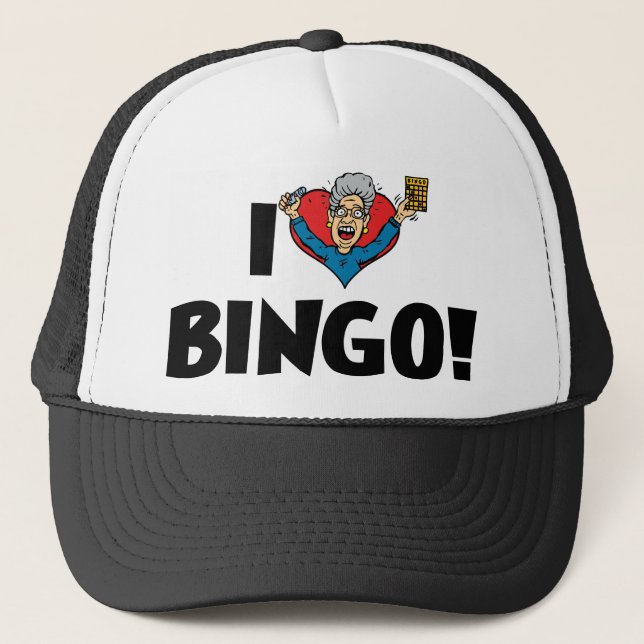 Boné Eu Amo Heart Bingo! - Amantes de Bingo (Frente)