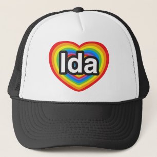 Boné Eu amo Ida. Eu te amo Ida. Coração