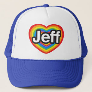 Boné Eu amo Jeff. Eu te amo Jeff. Coração
