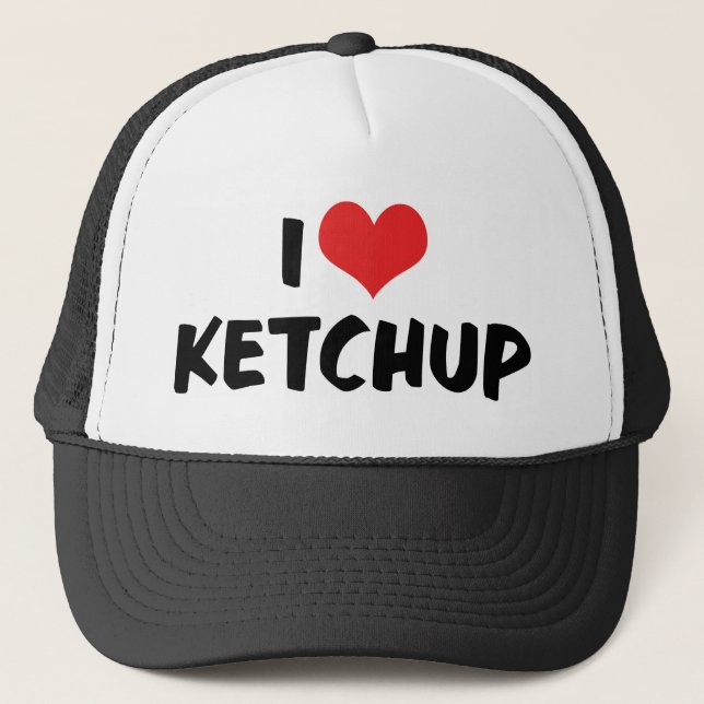 Boné Eu Amo Ketchup Coração - Amante de Catsup (Frente)