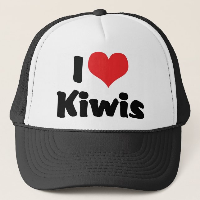 Boné Eu Amo Kiwis de Coração - Amante de Pássaros Kiwi (Frente)