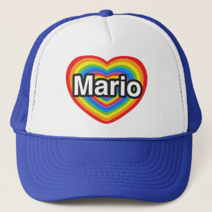 Boné Eu amo Mario. Eu te amo Mario. Coração