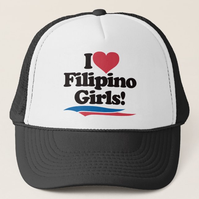 Boné Eu amo meninas filipinas (Frente)