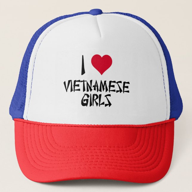 Boné Eu amo meninas vietnamianas (Frente)