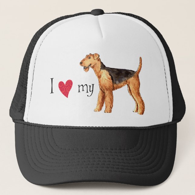 Boné Eu amo meu Airedale (Frente)