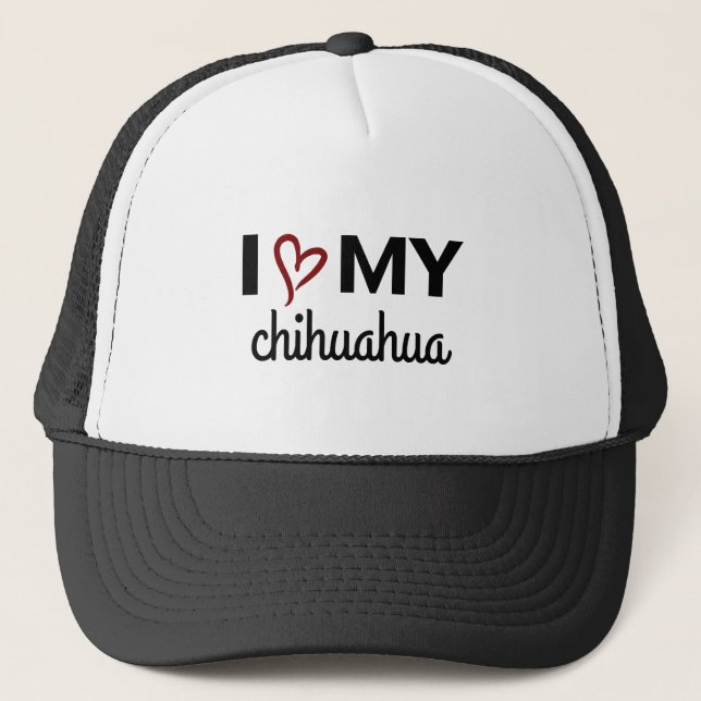 Boné Eu Amo Meu Chapéu de Chihuahua (preto) (Frente)
