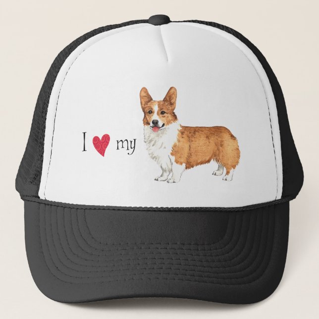 Boné Eu amo meu Corgi de Galês do Pembroke (Frente)