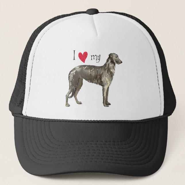 Boné Eu amo meu Deerhound escocês (Frente)