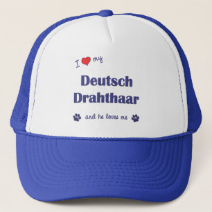 Boné Eu amo meu Deutsch Drahthaar (o cão masculino)