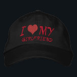 Boné Eu Amo Meu Namorada<br><div class="desc">Bordado do coração.. Eu adoro o meu Namorada ( personalize com as suas próprias palavras ) ... coração vermelho costurado num boné ... ideal para mostrar ao mundo quem ou o que você ama ... substituir a palavra namorada ... por qualquer coisa que você queira ... namorado ... esposa ......</div>