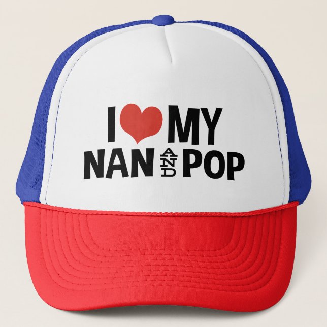 Boné Eu amo meu Nan e Pop (Frente)