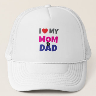 Boné Eu Amo meu Papai Mamãe -