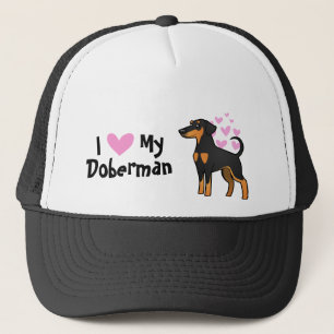 Boné Eu amo meu Pinscher do Doberman (as orelhas