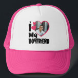 Boné Eu Amo Minha Foto Personalizada Namorado<br><div class="desc">Eu Amo Minha Foto Personalizada Do Coração Da Namorado</div>