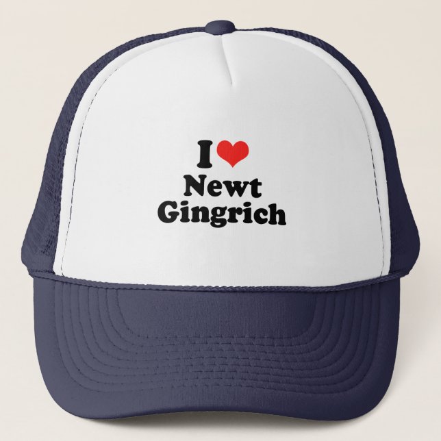 Boné Eu amo Newt Gingrich (Frente)