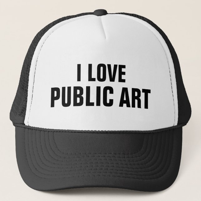 Boné Eu Amo O Chapéu Do Caminhoneiro Da Arte Pública™ (Frente)