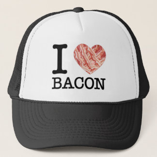 Boné Eu amo o chapéu do camionista do bacon