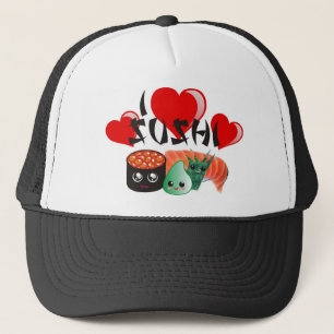 Boné Eu amo o chapéu do sushi