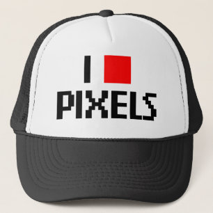 Boné Eu amo o chapéu dos pixéis