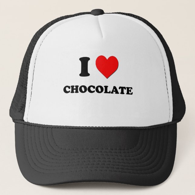 Boné Eu amo o chocolate (a comida) (Frente)