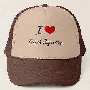 Boné Eu amo o design artístico dos Baguettes franceses