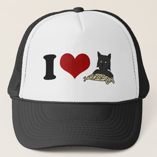 Boné Eu amo o gato dos espaguetes (Frente)
