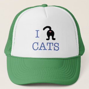 Boné Eu amo o humor do chapéu do bumbum do gatinho dos