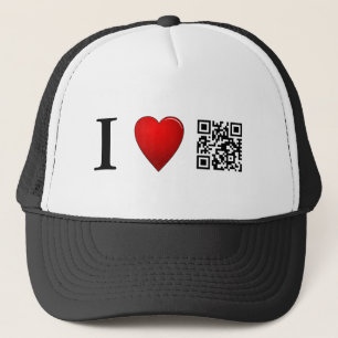 Boné Eu amo o modelo do chapéu do código de QR