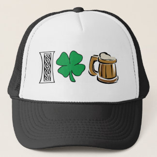 Boné Eu amo o presente verde da cerveja