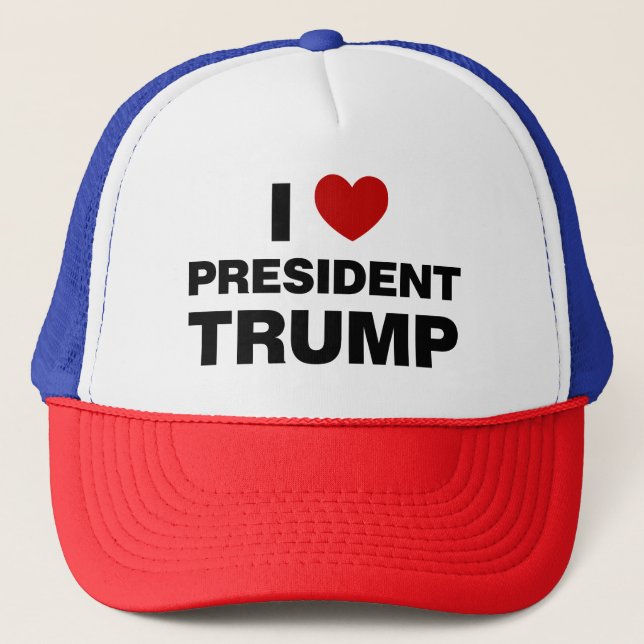 Boné Eu Amo o Presidente Trump Heart (Frente)