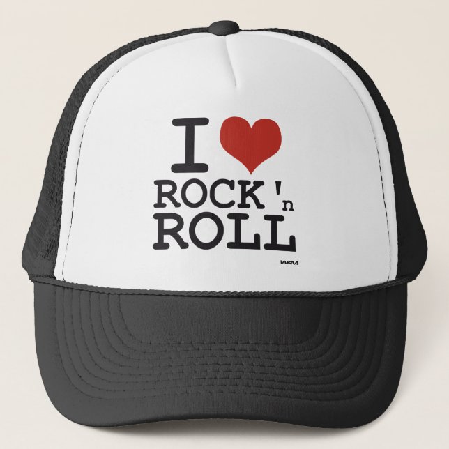 Boné Eu amo o rock and roll (Frente)