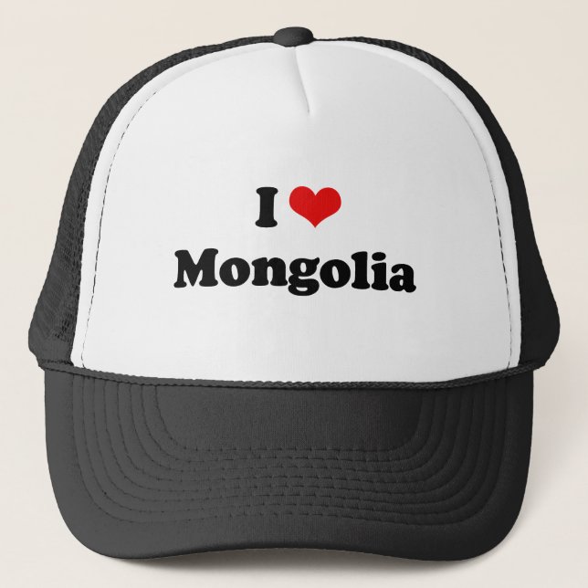 Boné Eu amo o Tshirt de Mongolia (Frente)