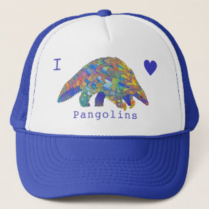 Boné Eu Amo Pangolins Animal Ameaçado de Extinção Arte 