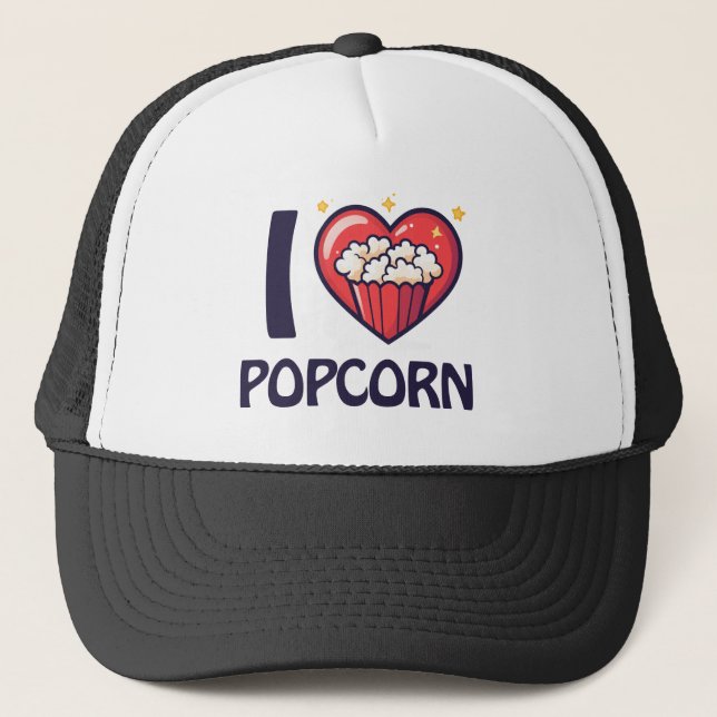 Boné Eu amo Popcorn (Frente)