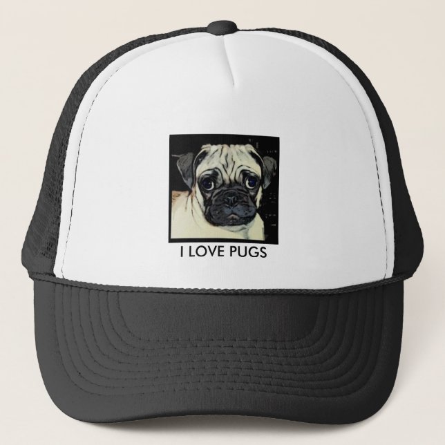 BONÉ EU AMO PUGS (Frente)