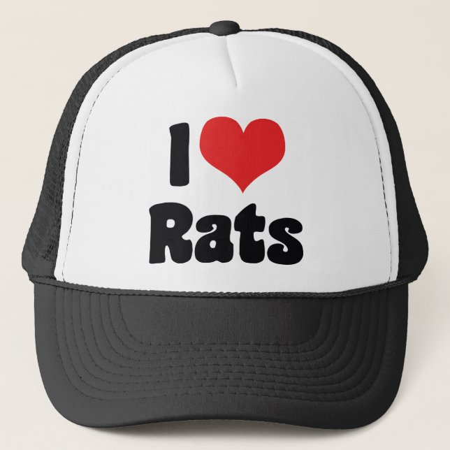 Boné Eu Amo Ratos do Coração - Amante de Ratos de Estim (Frente)