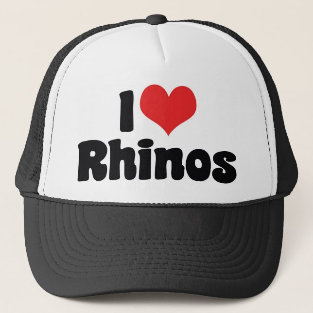Boné Eu Amo Rinocerontes Coração - Amante de Rinoceront (Frente)